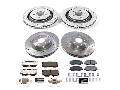 PowerStop Z23 Evolution Sport Brake Rotor and Pad Kit; Front and Rear (21-23 Mustang GT w/o Performance Pack, EcoBoost w/ Performance Pack)