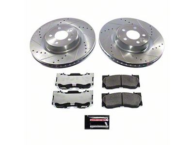 PowerStop Z26 Street Warrior Brake Rotor and Pad Kit; Front (21-23 Mustang GT w/o Performance Pack, EcoBoost w/ Performance Pack)