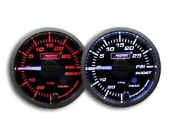 Prosport 52mm Premium Series White Pointer Boost Gauge; Electrical; Amber/White (Universal; Some Adaptation May Be Required)