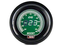 Prosport 52mm EVO Series Digital Boost Gauge; Electrical; 35 PSI; Green/White (Universal; Some Adaptation May Be Required)