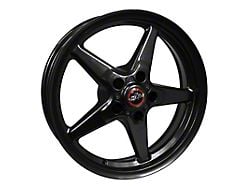 Race Star 92 Drag Star Bracket Racer Gloss Black Wheel; Front Only; 17x4.5; 25.4mm Offset (79-93 Mustang w/ 5-Lug Conversion)