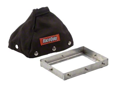 RaceQuip 6-Inch Tall Fire Retardant Shifter Boot with Mounted Base Plate; Black (Universal; Some Adaptation May Be Required)