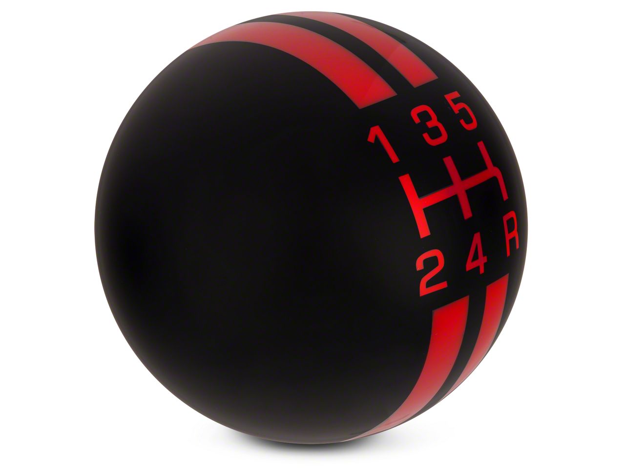 Modern Billet Mustang Rally Stripe 5-Speed Shift Knob; Black/Red 389085 ...