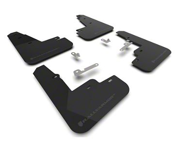 Rally Armor Black Mud Flaps with Dark Grey Logo; Front and Rear (21-24 Mustang Mach-E)