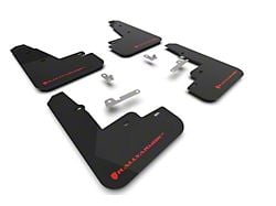 Rally Armor Black Mud Flaps with Red Logo; Front and Rear (21-24 Mustang Mach-E)