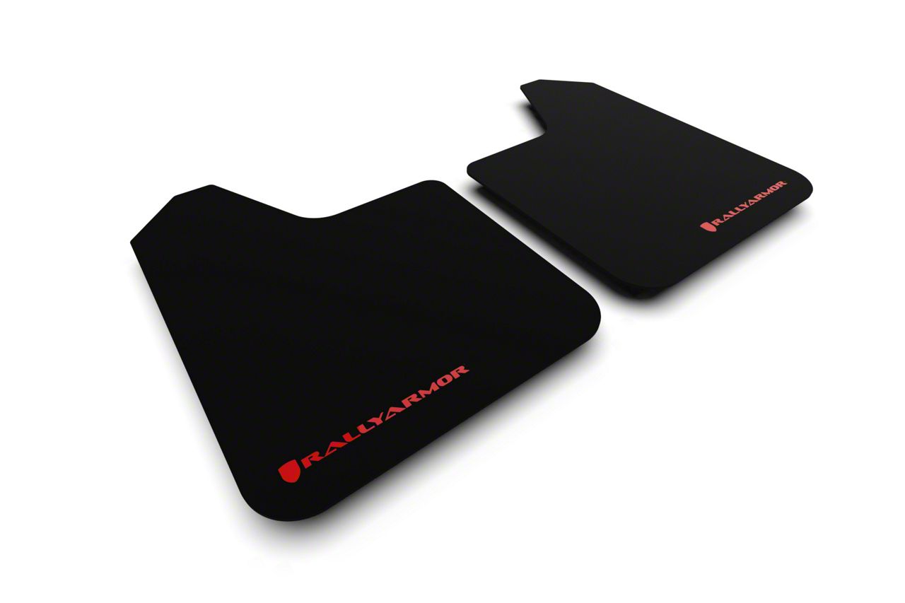 Rally Armor Universal Basic Mud Flaps with Red Logo; Front or Rear (Universal; Some Adaptation May Be Required)