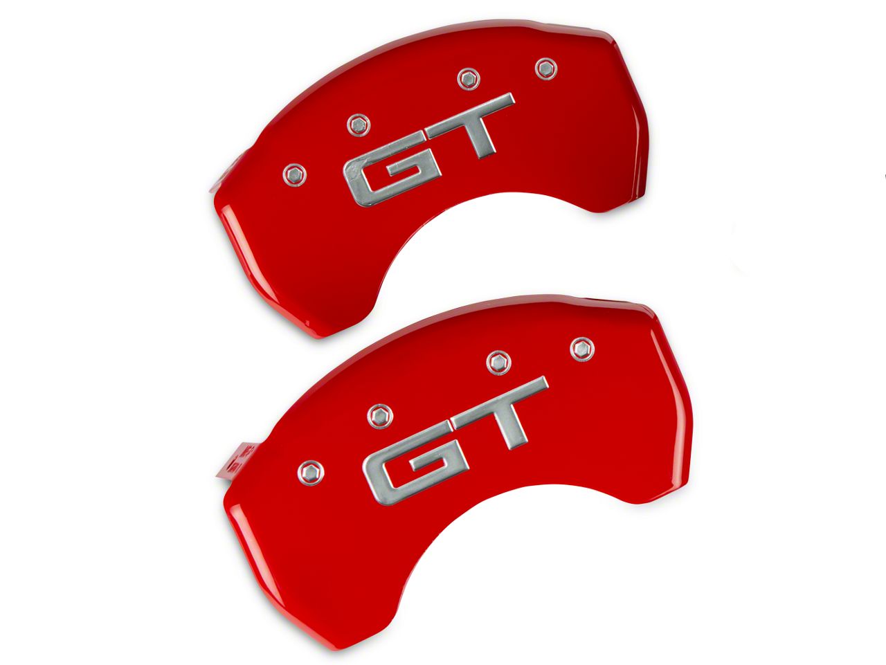 MGP Mustang Red Caliper Covers with GT Logo; Rear Only 10203R2MGRD (15 ...