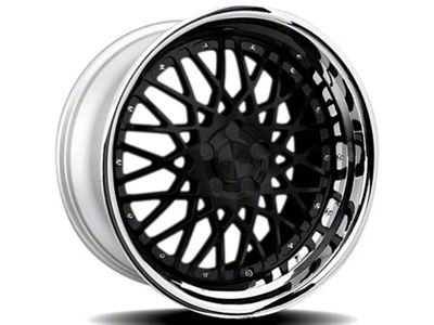 Rennen CSL-5 Gloss Black with Chrome Step Lip Wheel; 20x10 (06-10 RWD Charger)