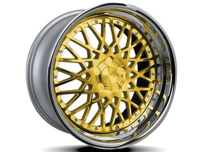 Rennen CSL-5 Tinted Gold with Chrome Step Lip Wheel; 20x8.5 (06-10 RWD Charger)