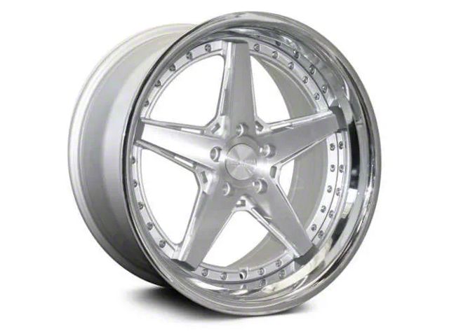 Rennen CSL-7 Silver Machined with Chrome Step Lip Wheel; 19x8.5 (07-10 AWD Charger)