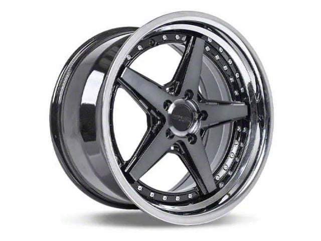 Rennen CSL-7 Tinted Black with Chrome Step Lip Wheel; 20x9 (06-10 RWD Charger)