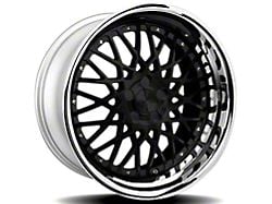 Rennen CSL-5 Gloss Black with Chrome Step Lip Wheel; 20x8.5; 25mm Offset (16-24 Camaro, Excluding ZL1)