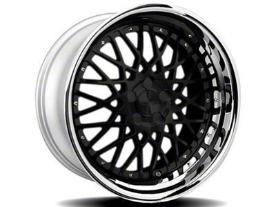 Rennen CSL-5 Gloss Black with Chrome Step Lip Wheel; Rear Only; 20x10 (16-24 Camaro)