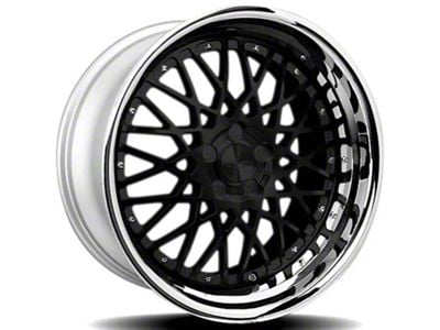 Rennen CSL-5 Gloss Black with Chrome Step Lip Wheel; Rear Only; 20x10 (11-23 RWD Charger, Excluding Widebody)