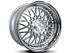 Rennen CSL-5 Silver Machined with Chrome Step Lip Wheel; 20x10 (11-23 RWD Charger, Excluding Widebody)