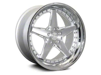 Rennen CSL-7 Silver Machined with Chrome Step Lip Wheel; 20x9 (11-23 RWD Charger, Excluding Widebody)