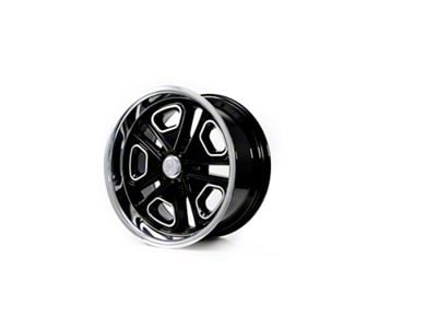 Resto Vintage Wheel Co Del Ray Glossy Black Center with Milled Window Diamond Cut Lip Wheel; 17x8; 1mm Offset (10-14 Mustang GT w/o Performance Pack, V6)