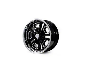 Resto Vintage Wheel Co Del Ray Glossy Black Center with Milled Window Diamond Cut Lip Wheel; 22x8.5; 1mm Offset (10-14 Mustang)