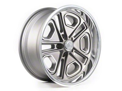 Resto Vintage Wheel Co Del Ray Texture Gun Metal Center with Milled Window Diamond Cut Lip Wheel; 18x8; 1mm Offset (10-14 Mustang GT w/o Performance Pack, V6)