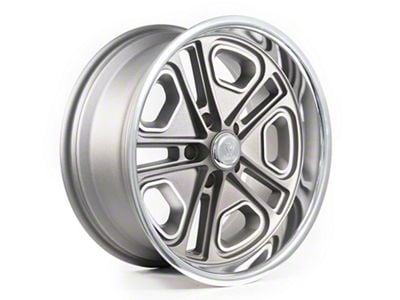 Resto Vintage Wheel Co Del Ray Texture Gun Metal Center with Milled Window Diamond Cut Lip Wheel; 20x8; 1mm Offset (10-14 Mustang)