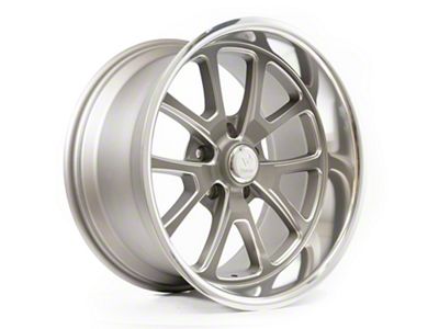 Resto Vintage Wheel Co Laguna Texture Gun Metal Center with Milled Window Diamond Cut Lip Wheel; 17x9.5; 1mm Offset (10-14 Mustang GT w/o Performance Pack, V6)