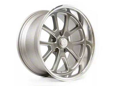 Resto Vintage Wheel Co Laguna Texture Gun Metal Center with Milled Window Diamond Cut Lip Wheel; 18x9.5; 1mm Offset (15-23 Mustang GT, EcoBoost, V6)