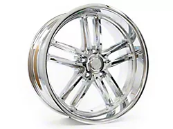 Resto Vintage Wheel Co Maverick Milled Window Chrome Plated Wheel; Rear Only; 22x10.5; 12mm Offset (93-02 Camaro)