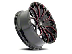 Revenge Luxury Wheels RL-105 Black Paint Red Milled Wheel; 20x9; 20mm Offset (06-10 RWD Charger)