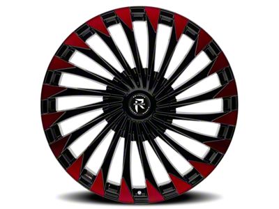 Revenge Luxury Wheels RL-106 Black Red Face Wheel; 24x9; 15mm Offset (06-10 RWD Charger)