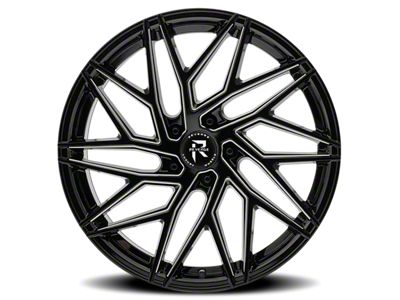 Revenge Luxury Wheels RL-102 Black Milled Windows Wheel; 22x9; 20mm Offset (08-23 RWD Challenger, Excluding Widebody)