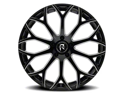 Revenge Luxury Wheels RL-105 Black Milled Windows Wheel; 22x9; 20mm Offset (08-23 RWD Challenger, Excluding Widebody)