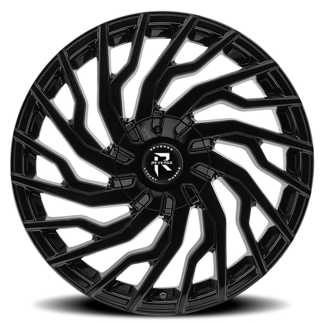 Revenge Luxury Wheels RL-101 Gloss Black Wheel; 24x9; 15mm Offset (11-23 RWD Charger, Excluding SRT Hellcat &amp; Widebody)