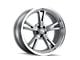 Ridler 606 Gloss Grey Machined Wheel; 17x7 (05-09 Mustang GT, V6)