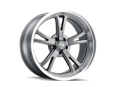 Ridler 606 Gloss Grey Machined Wheel; 18x9.5; 0mm Offset (05-09 Mustang)