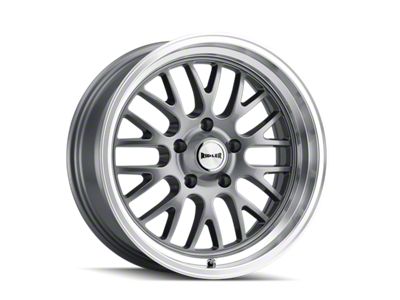 Ridler 607 Gloss Grey Machined Wheel; 18x8; 0mm Offset (05-09 Mustang)