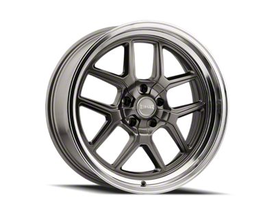 Ridler 610 Gloss Grey with Polished Lip Wheel; 17x7; 0mm Offset (05-09 Mustang GT, V6)