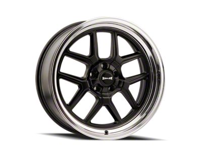 Ridler 610 Matte Black with Polished Lip Wheel; 17x8; 0mm Offset (05-09 Mustang GT, V6)