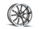 Ridler 650 Gloss Grey with Polished Lip Wheel; 17x7 (05-09 Mustang GT, V6)