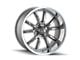 Ridler 650 Gloss Grey with Polished Lip Wheel; 17x8 (05-09 Mustang GT, V6)