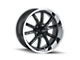 Ridler 650 Matte Black with Polished Lip Wheel; 17x7 (05-09 Mustang GT, V6)