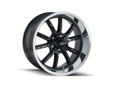 Ridler 650 Matte Black with Polished Lip Wheel; 18x9.5 (05-09 Mustang)