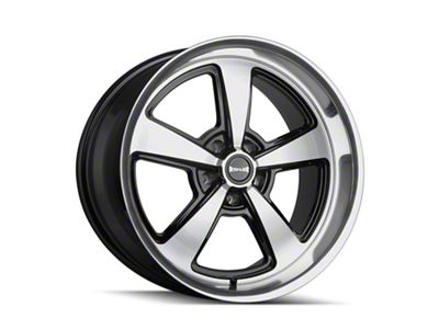 Ridler 652 Gloss Black with Diamond Cut Face and Lip Wheel; Rear Only; 20x10; 0mm Offset (05-09 Mustang)