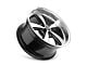 Ridler 652 Gloss Black with Diamond Cut Face and Lip Wheel; 20x8.5; 0mm Offset (05-09 Mustang)