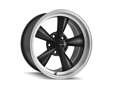 Ridler 675 Matte Black Machined Wheel; 17x7; 0mm Offset (05-09 Mustang GT, V6)