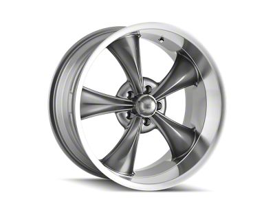 Ridler 695 Gloss Grey Machined Wheel; 17x7 (05-09 Mustang GT, V6)