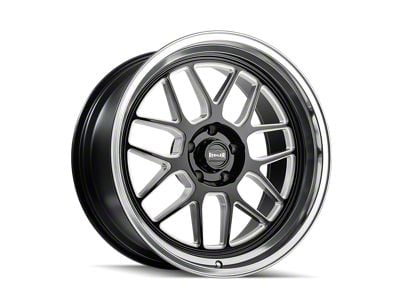 Ridler 611 Gloss Black Milled with Diamond Cut Lip Wheel; Rear Only; 20x10; 0mm Offset (10-14 Mustang)