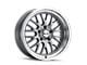 Ridler 607 Gloss Grey Machined Wheel; 18x8; 0mm Offset (15-23 Mustang GT, Ecoboost, V6)