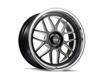 Ridler 611 Gloss Black Milled with Diamond Cut Lip Wheel; Rear Only; 20x10; 0mm Offset (15-23 Mustang)