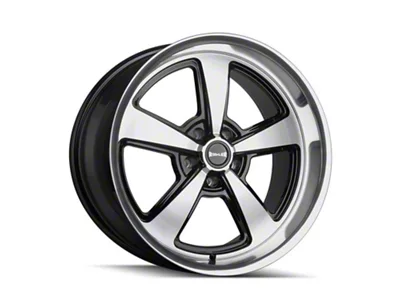 Ridler 652 Gloss Black with Diamond Cut Face and Lip Wheel; Rear Only; 20x10; 0mm Offset (15-23 Mustang)