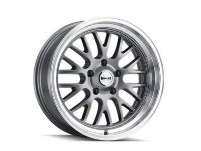 Ridler 607 Gloss Grey Machined Wheel; Rear Only; 20x10 (94-98 Mustang)